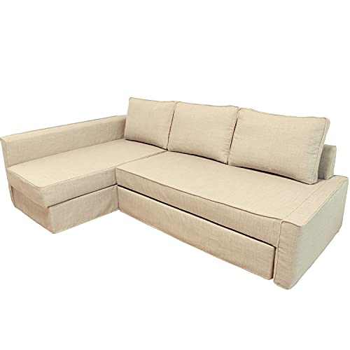 BACoverZone Fundas para Sofa para IKEA Friheten, Cubre Sofa en Forma de L, Funda Sofa Chaise Long（T-3，Izquierdo）