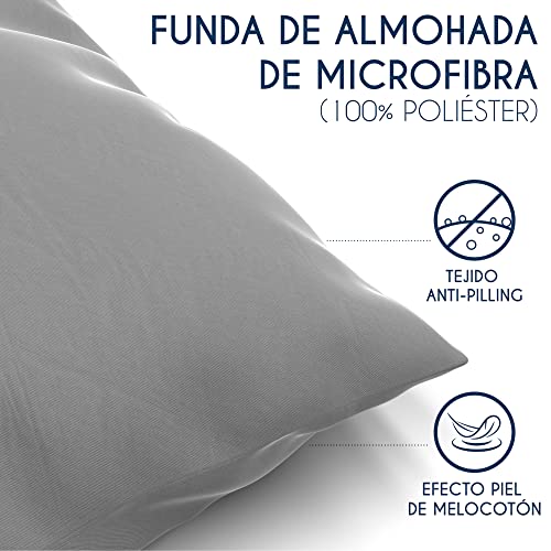 Dreamzie Fundas de Almohada (Juego de 2) - para Las Almohadas 60 x 60 cm, Gris Antracita, Microfibra (100% Poliéster) - Fundas de Cojines de Calidad con una Suavidad Incomparable