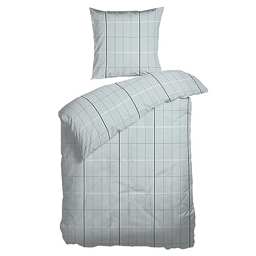 Arctic Juego de ropa de cama de 135 x 200 cm de franela/franela, funda nórdica de 100% algodón con certificado Öko-Tex Standard 100, ropa de cama de 2 piezas, incluye funda de almohada de 80 x 80 cm,