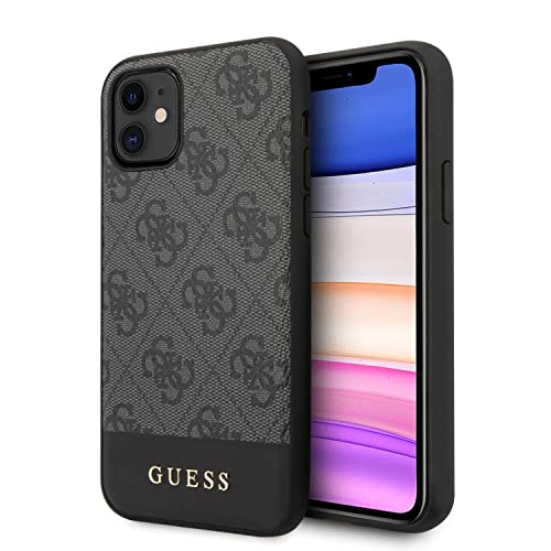 Guess Glitter 4G Stripe Collection - Funda para iPhone 11, Color Gris (GUHCN61G4GLGR)