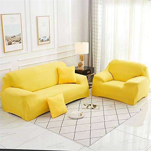 Surwin Funda de SofÃ¡ ElÃ¡stica para SofÃ¡ de 1 2 3 4 plazas, ImpresiÃ³n Universal Cubierta de SofÃ¡ Cubre Moda SofÃ¡ Antideslizante Sofa Couch Cover Protector (Amarillo Brillante,3 plazas - 190-230cm)