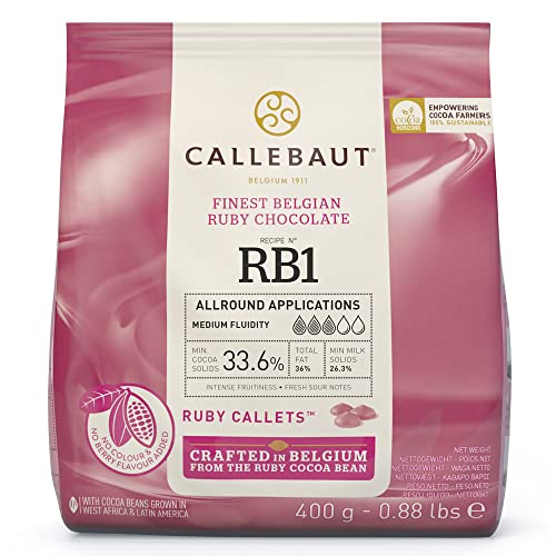 Callebaut Receta N. RB1 El Mejor Chocolate Rubí Belga, 400 g